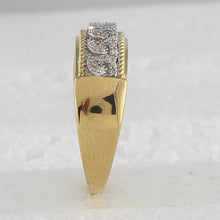Load image into Gallery viewer, The Radiant Love 10kt Yellow Gold His Hers Round Diamond Cluster Matching Wedding Set 5/8 Cttw - Splendid Jewellery