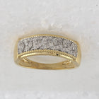 The Radiant Love 10kt Yellow Gold His Hers Round Diamond Cluster Matching Wedding Set 5/8 Cttw - Splendid Jewellery