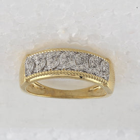 The Radiant Love 10kt Yellow Gold His Hers Round Diamond Cluster Matching Wedding Set 5/8 Cttw - Splendid Jewellery