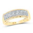 The Radiant Love 10kt Yellow Gold His Hers Round Diamond Cluster Matching Wedding Set 5/8 Cttw - Splendid Jewellery