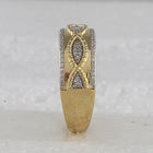 The Radiant Love 10kt Yellow Gold His Hers Round Diamond Square Matching Wedding Set 3/4 Cttw Front view from the 10Kt Yellow Gold His Hers Round Diamond Square Matching Wedding Set 3 4 Cttwpin284289 collection by Splendid Jewellery