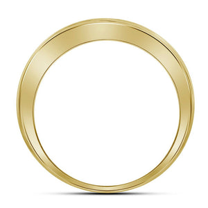 The Radiant Love 10kt Yellow Gold Men's Diamond Crossover Wedding Band - Splendid Jewellery