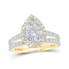The Radiant Teardrop Diamond Bridal Wedding Ring Set in 10kt Yellow Gold - Splendid Jewellery