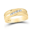 The Regal 10kt Yellow Gold Men's Diagonal Diamond Wedding Band - 1/4 Cttw - Splendid Jewellery