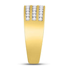 The Regal Love 10kt Yellow Gold His Hers Princess Diamond Cluster Wedding Set - Splendid Jewellery