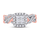 The Regal Rose Diamond Square Bridal Wedding Ring Set - Alternate view 4 from Splendid Jewellery