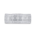 The Regal Unity Ring: 14kt White Gold Mens Round Diamond Wedding Cross Band Ring 1/4 Cttw - Splendid Jewellery