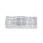 The Regal Unity Ring: 14kt White Gold Mens Round Diamond Wedding Cross Band Ring 1/4 Cttw - Front View