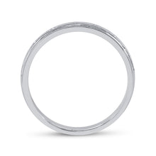 Load image into Gallery viewer, The Regal Unity Ring: 14kt White Gold Mens Round Diamond Wedding Cross Band Ring 1/4 Cttw - Splendid Jewellery