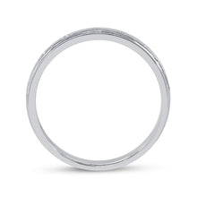 Load image into Gallery viewer, The Regal Unity Ring: 14kt White Gold Mens Round Diamond Wedding Cross Band Ring 1/4 Cttw - Second Side View