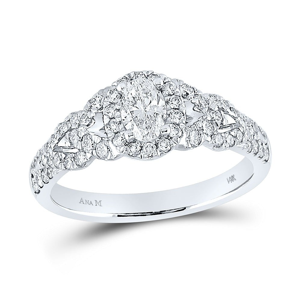 Timeless Beauty: 14kt White Gold Oval Diamond Solitaire Bridal Wedding Engagement Ring - Splendid Jewellery