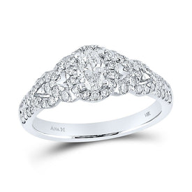 Timeless Beauty: 14kt White Gold Oval Diamond Solitaire Bridal Wedding Engagement Ring - Splendid Jewellery
