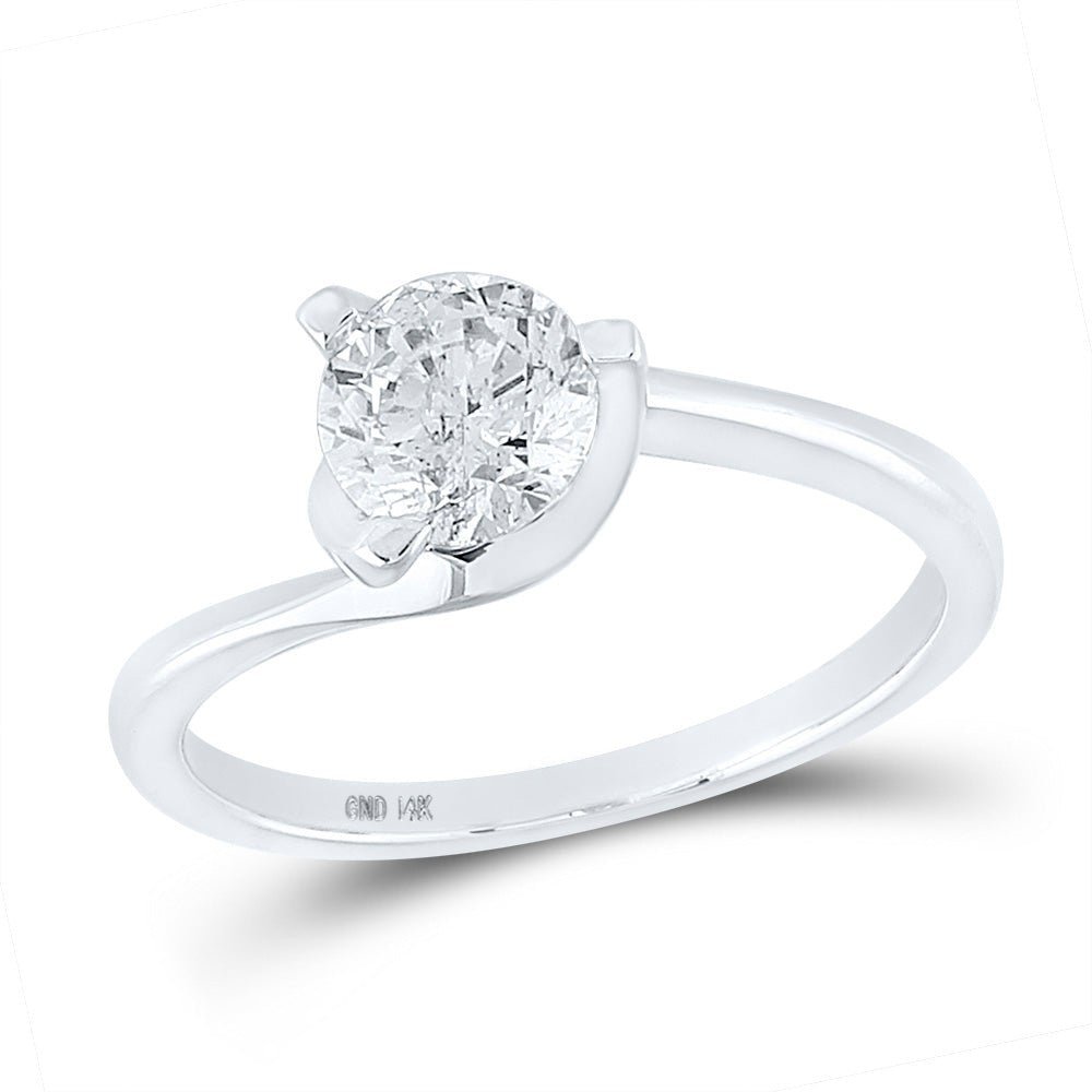 Timeless Beauty: 14kt White Gold Round Diamond Solitaire Bridal Wedding Engagement Ring 1 Cttw - Splendid Jewellery
