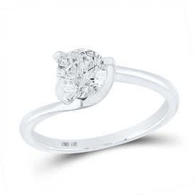 Timeless Beauty: 14kt White Gold Round Diamond Solitaire Bridal Wedding Engagement Ring 1 Cttw - Splendid Jewellery