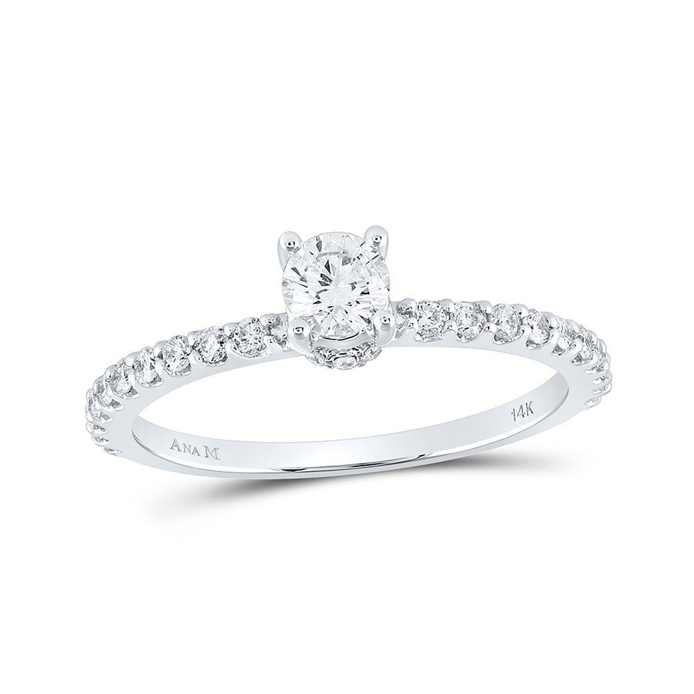Timeless Beauty: 14kt White Gold Round Diamond Solitaire Bridal Wedding Engagement Ring 5/8 Cttw - Splendid Jewellery