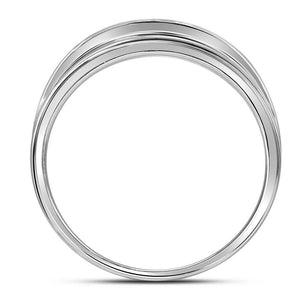 Timeless Brilliance: 10kt White Gold Men's Round Diamond Wedding Band Ring 1/6 Cttw - Splendid Jewellery