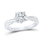 Timeless Brilliance: 14kt White Gold Round Diamond Solitaire Bridal Wedding Engagement Ring 1/2 Cttw - Splendid Jewellery
