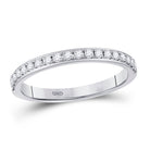 Timeless Brilliance: 14kt White Gold Womens Round Diamond Wedding Single Row Band 1/4 Cttw - Splendid Jewellery