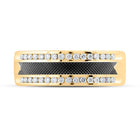 Timeless Brilliance: 14kt Yellow Gold Mens Round Diamond Wedding Band Ring 1/3 Cttw - Front View