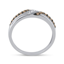 Load image into Gallery viewer, Timeless Elegance: 10kt White Gold Men&#39;s Brown Diamond Wedding Band Ring - Alternate view 3 from Splendid Jewellery