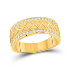 Timeless Elegance: 10kt Yellow Gold Mens Round Diamond Wedding Machine Set Band Ring 1/2 Cttw - Splendid Jewellery