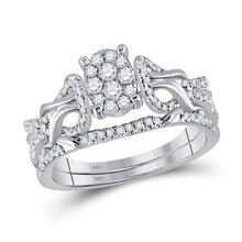 Load image into Gallery viewer, Timeless Love: 10kt White Gold Round Diamond Oval Bridal Wedding Ring Band Set - Splendid Jewellery