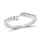 Timeless Love: 10kt White Gold Womens Round Diamond 2 - stone Wedding Band - Splendid Jewellery