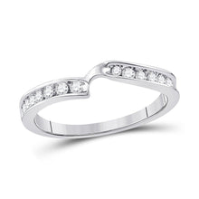 Load image into Gallery viewer, Timeless Love: 10kt White Gold Womens Round Diamond 2 - stone Wedding Band - Splendid Jewellery