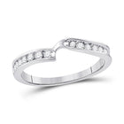 Timeless Love: 10kt White Gold Womens Round Diamond 2 - stone Wedding Band - Splendid Jewellery