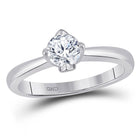 Timeless Love: 14kt White Gold Round Diamond Solitaire Bridal Wedding Engagement Ring 1/2 Cttw - Splendid Jewellery