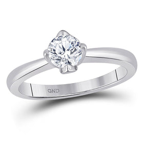Timeless Love: 14kt White Gold Round Diamond Solitaire Bridal Wedding Engagement Ring 1/2 Cttw - Splendid Jewellery