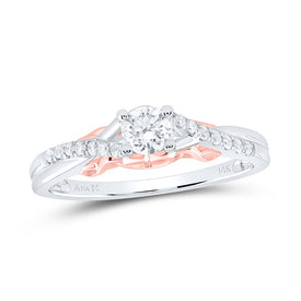 Timeless Love: 14kt White Gold Round Diamond Solitaire Bridal Wedding Engagement Ring Top View from Splendid Jewellery