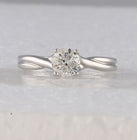 Timeless Love: 14kt White Gold Round Diamond Solitaire Bridal Wedding Engagement Ring - Front View