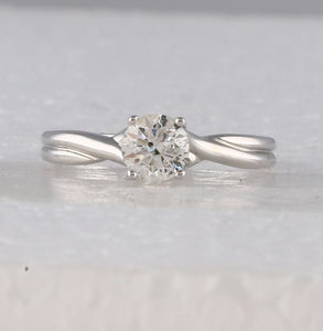 Timeless Love: 14kt White Gold Round Diamond Solitaire Bridal Wedding Engagement Ring - Splendid Jewellery