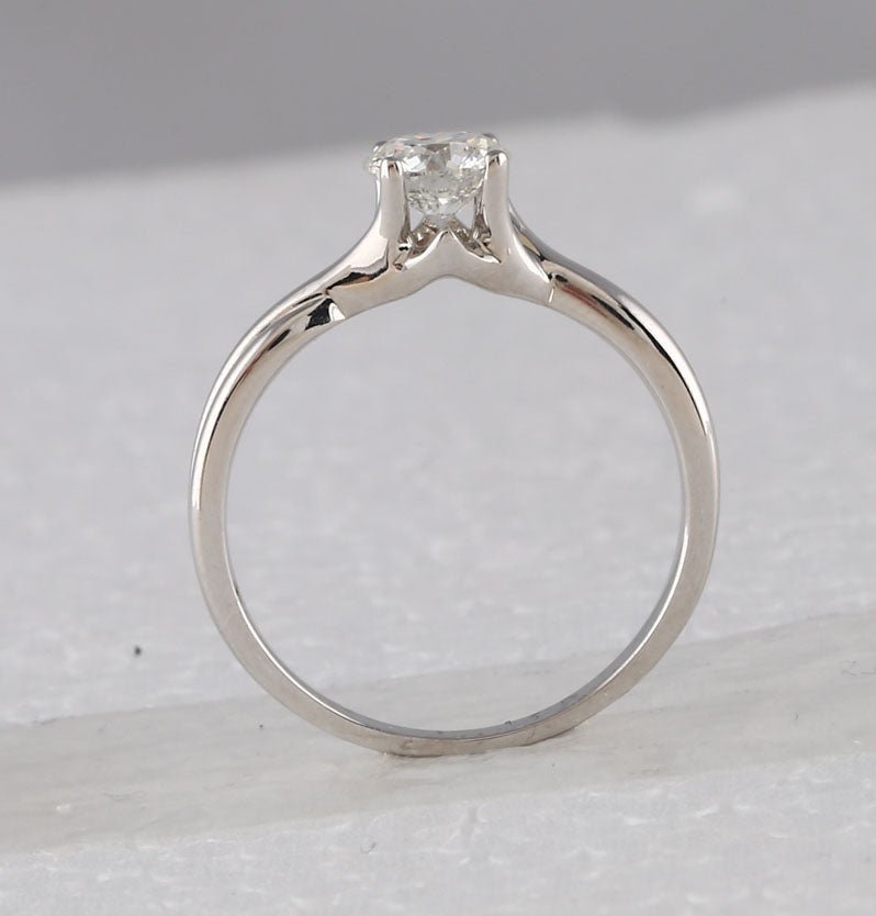 Timeless Love: 14kt White Gold Round Diamond Solitaire Bridal Wedding Engagement Ring - Splendid Jewellery