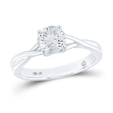 Load image into Gallery viewer, Timeless Splendor: 14kt White Gold Round Diamond Solitaire Bridal Wedding Engagement Ring 1 Cttw - Splendid Jewellery