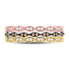 Tri - Tone Gold Convertible Diamond Stackable Band - Splendid Jewellery