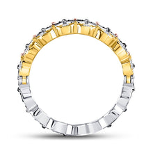 Load image into Gallery viewer, Tri-Tone Gold Convertible Diamond Stackable Band - Alternate view 1 from Splendid Jewellery