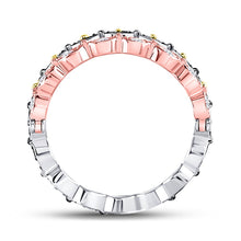 Load image into Gallery viewer, Tri-Tone Gold Convertible Diamond Stackable Band - Alternate view 2 from Splendid Jewellery