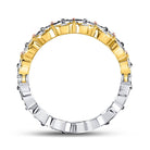 Tri - Tone Gold Convertible Diamond Stackable Band - Splendid Jewellery