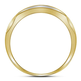 Triple Row Diamond Domed Men's Fashion Ring in 10kt Yellow Gold - 1/3 Cttw | Splendid Jewellery - Splendid Jewellery