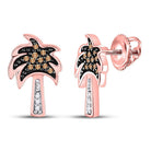 Tropical Paradise Brown Diamond Palm Tree Earrings - Splendid Jewellery