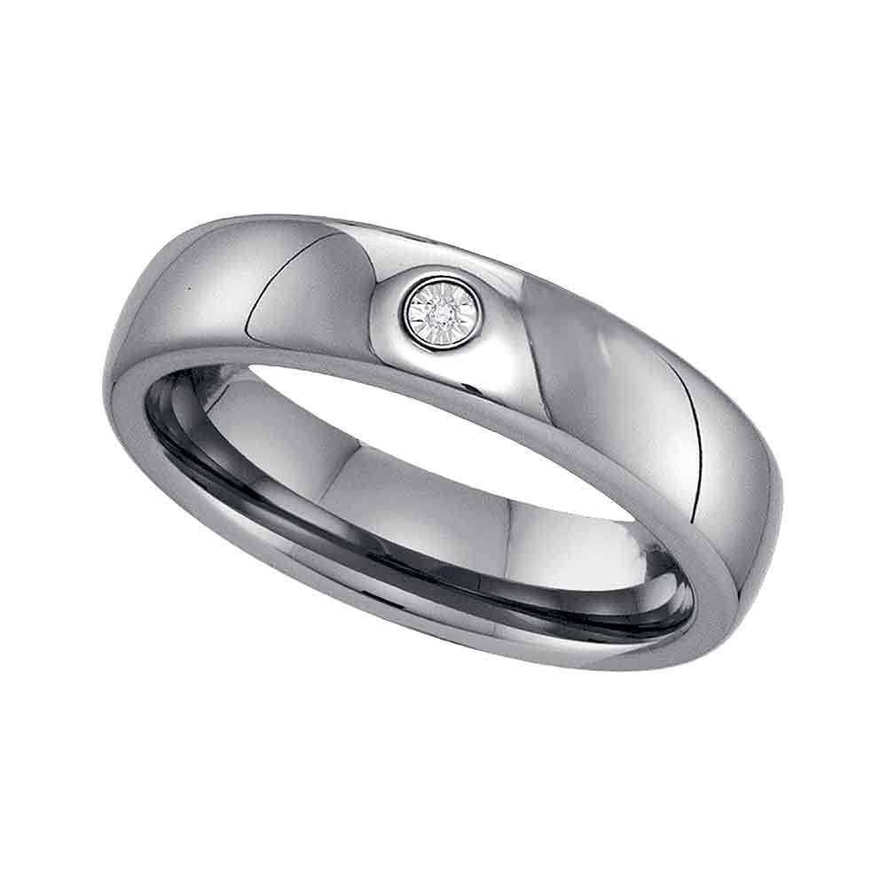 Tungsten Carbide Round Diamond Men's Real Tungsten Carbide Wedding Ring Band - Splendid Jewellery