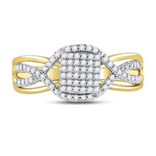 Load image into Gallery viewer, Twisted Brilliance: 10kt Yellow Gold Diamond Cluster Ring - Splendid Jewellery