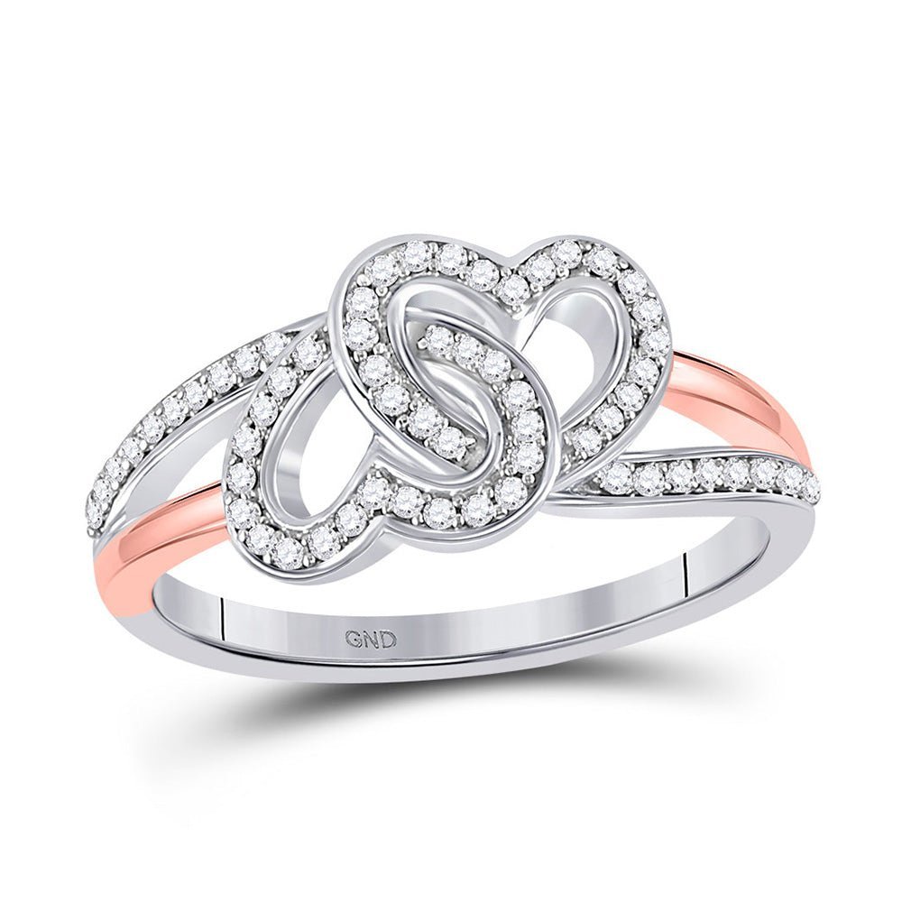 Two - Tone Diamond Heart Elegance Ring - Splendid Jewellery