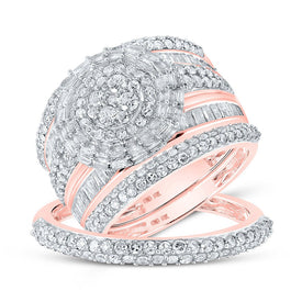 Rose Gold Diamond Cluster His and Hers Wedding Set - 2 Cttw | Splendid Jewellery - Alternate view 1 from Splendid Jewellery