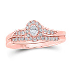 Enchanting Rose Gold Oval Diamond Halo Bridal Wedding Ring Set - Alternate view 1 from Splendid Jewellery