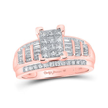 Load image into Gallery viewer, Princess Diamond Enchantment 10kt Rose Gold Bridal Wedding Ring - Alternate view 1 from Splendid Jewellery