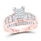 Enchanting Rose Gold Princess Diamond Cluster Wedding Ring - Alternate view 1 from Splendid Jewellery