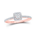 Enchanting Rose Gold Princess Diamond Halo Bridal Wedding Engagement Ring - Alternate view 1 from Splendid Jewellery